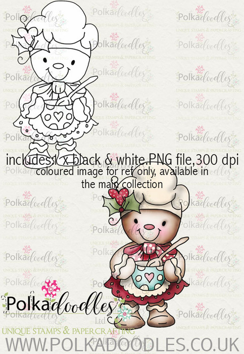 Baked With Love - Gingerbread Baker digital craft download