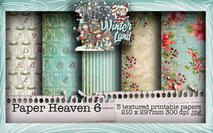 Winnie Winterland - Paper Heaven 6 digital craft papers download