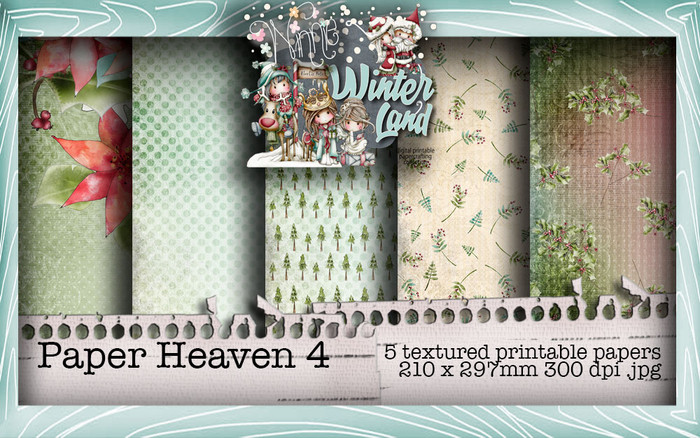 Winnie Winterland - Paper Heaven 4 digital craft papers download