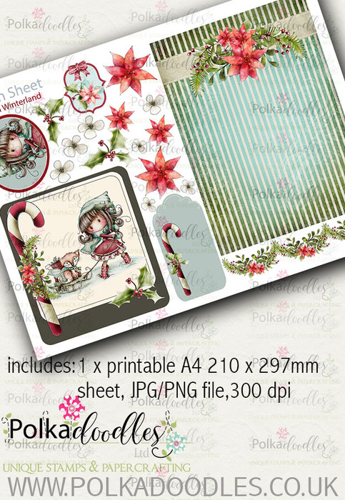 Winnie Winterland - Design Sheet 8 digital craft papers download