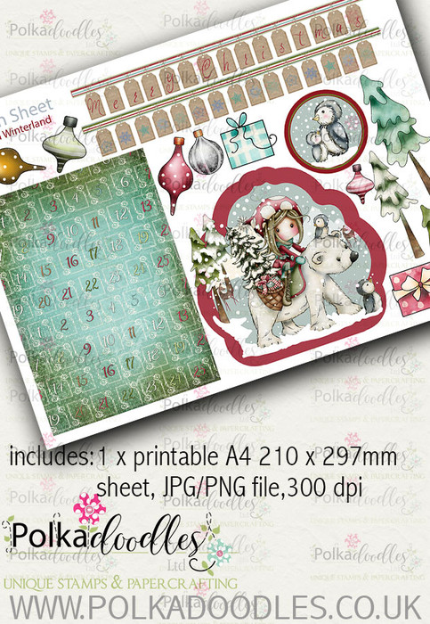 Winnie Winterland - Design Sheet 12 digital craft papers download