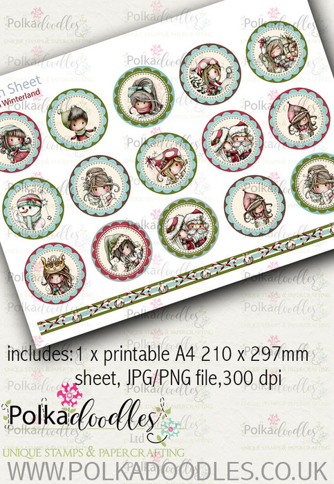 Winnie Winterland - Design Sheet 13 digital craft papers download