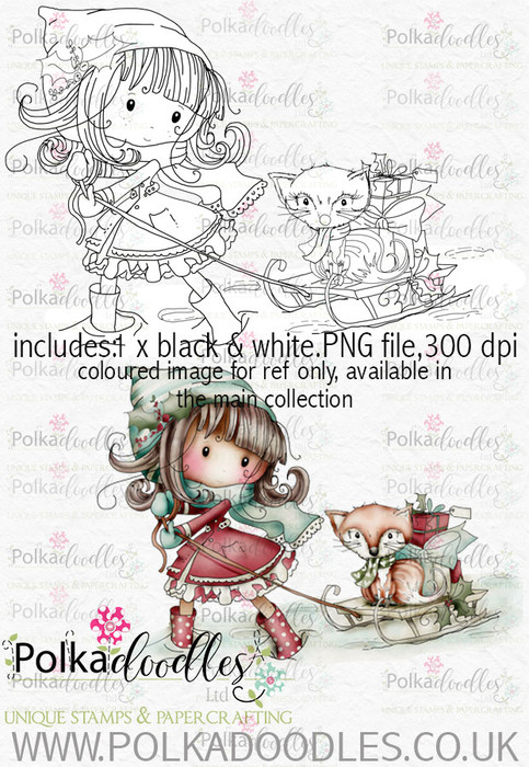 Winnie Winterland - Winter Fox digital craft stamp download