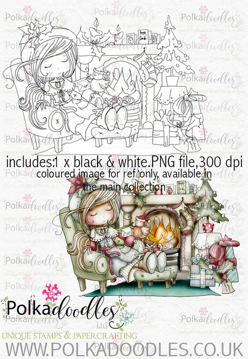 Winnie Winterland - Cosy Christmas digital craft stamp download