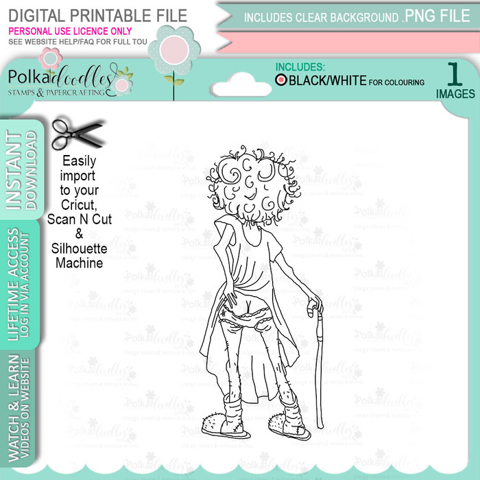 Scratch it! - Funny Old Bag Digital Stamp Download