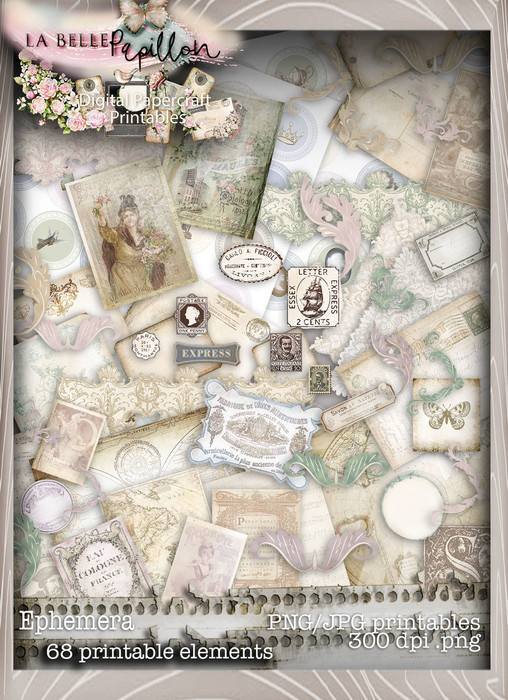 Belle Papillon Ephemera  - Download Printables