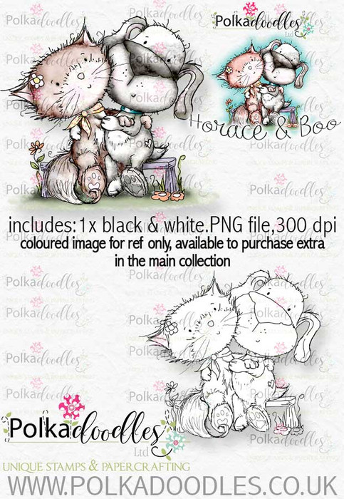 Friendly cuddles - Horace & Boo download printable stamp