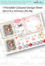 The Great Thinker. Contemplating/drinking tea/coffee. Coloured Card making Design Sheet - Winnie Special Moments...Craft printable download digital stamps/digi scrap kit