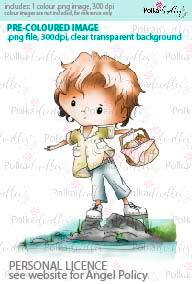 Stepping stones on the stream coloured digital stamp/clipart- Winnie Special Moments...Craft printable download digital stamps/digi scrap kit