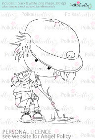 Exploring puddles boy coloured digital stamp/clipart- Winnie Special Moments...Craft printable download digital stamps/digi scrap kit