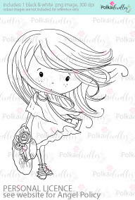 Windswept Winnie Hang onto your hat coloured digital stamp/clipart- Winnie Special Moments...Craft printable download digital stamps/digi scrap kit
