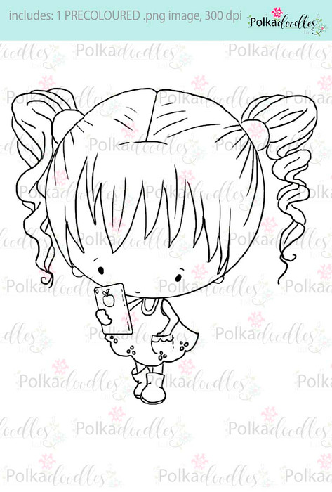 Lil Miss Tech ipod/phone/tablet  - Sugarpops Kit 1...Craft printable download digital stamps/digi scrap kit