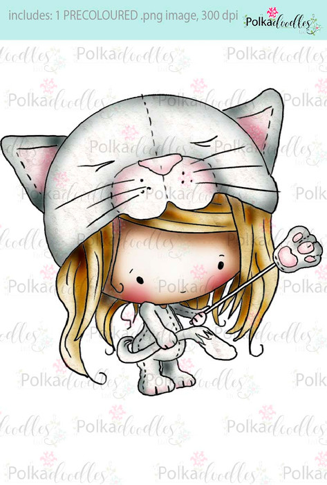 Lil Miss Kittycat - Sugarpops Kit 1...Craft printable download digital stamps/digi scrap kit