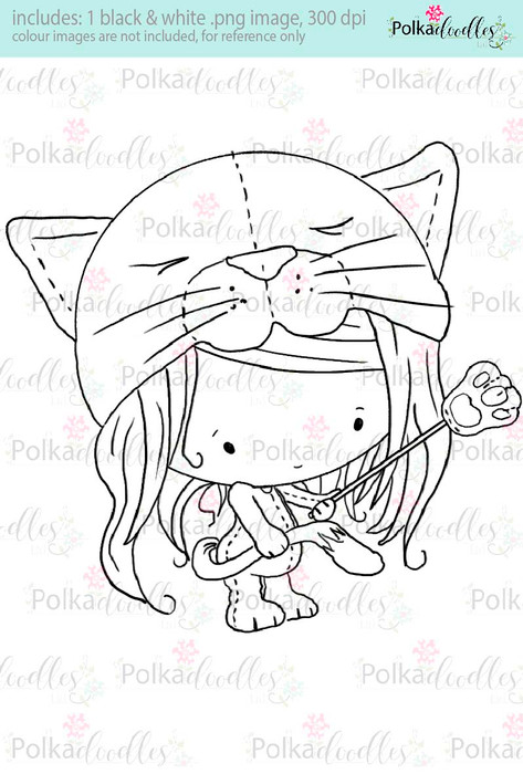 Lil Miss Kittycat - Sugarpops Kit 1...Craft printable download digital stamps/digi scrap kit