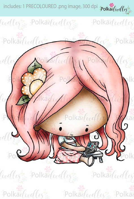 Lil Miss Laptop - Sugarpops Kit 2...Craft printable download digital stamps/digi scrap kit