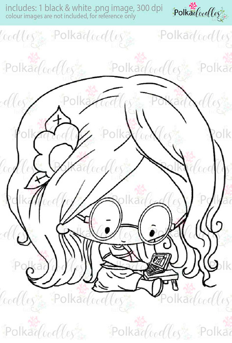 Lil Miss Geek/ipad/laptop/PC/tech - Sugarpops Kit 2...Craft printable download digital stamps/digi scrap kit