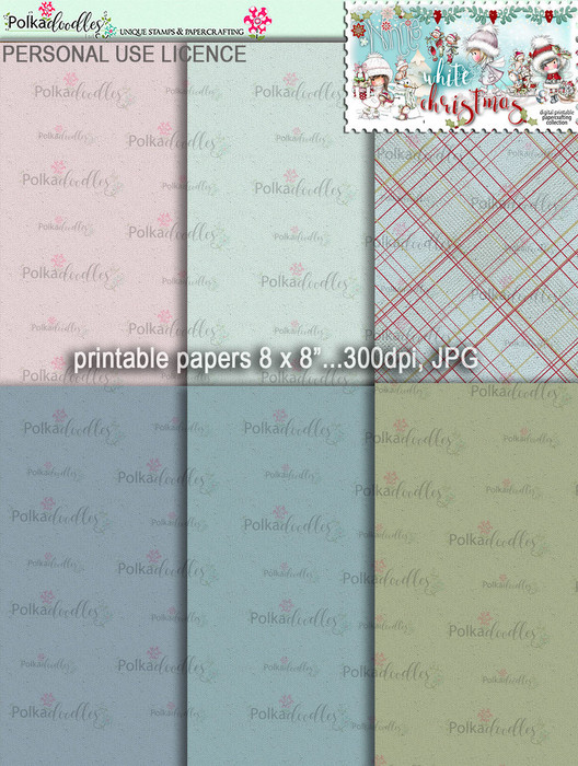 Printable Papers 4 - Winnie White Christmas digi downloads