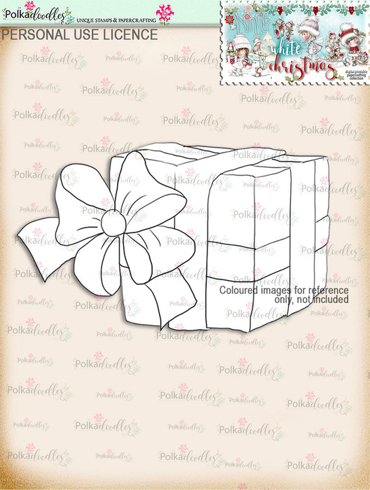 Christmas Gift Digital Stamp download - Winnie White Christmas printables...Craft printable download digital stamps/digi scrap