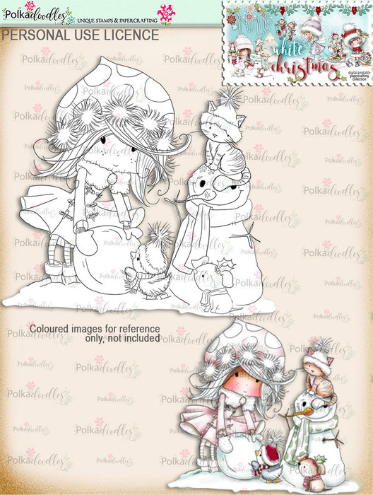 Snowman Friends - Digital Stamp download. Winnie White Christmas printables.Craft printable download digital stamps/digi scrap