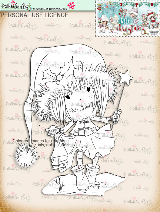 Watch your Step - Digital Stamp download. Winnie White Christmas printables.Craft printable download digital stamps/digi scrap