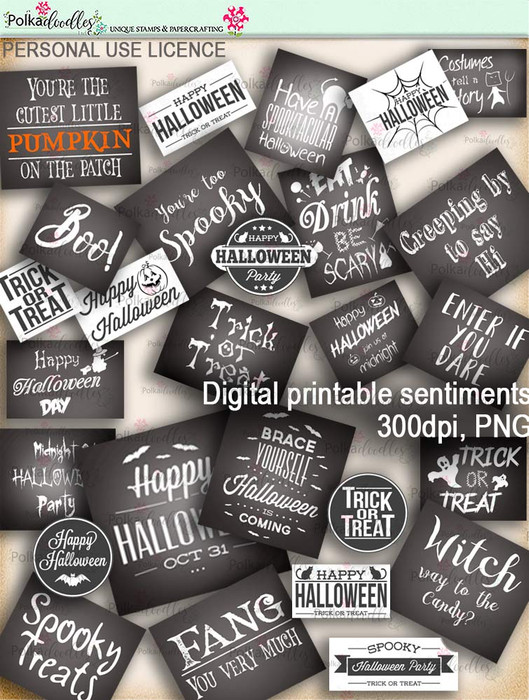 Printable download Halloween Trick or Treat Sentiments - Digital Stamp download printable clipart. Craft printable download digital stamps/digi scrap