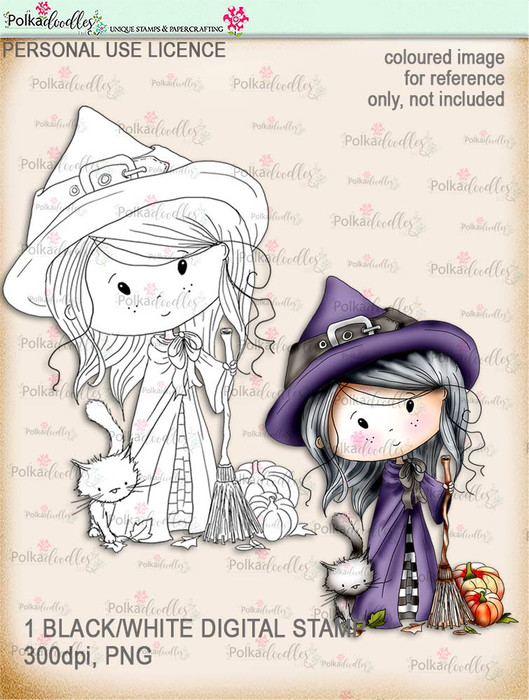Winnie Wednesday Halloween Bundle of printable clipart, digital stamps for card making, crafts, stickers, scrapbooking