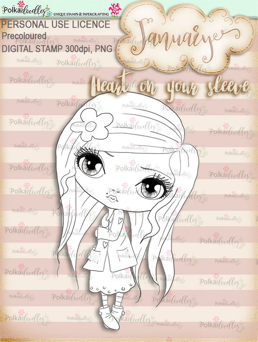 Heart on Your Sleeve - January. Craft digi download