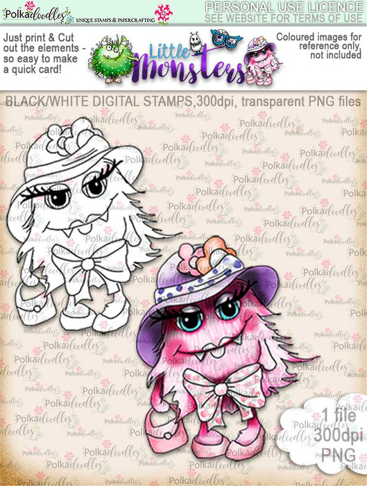 Little Monsters Scarygloria digi stamp download