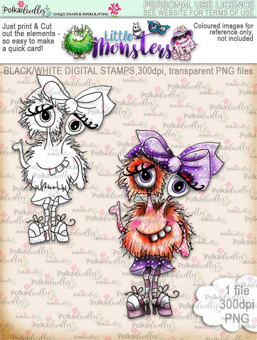 Little Monsters Bozzeyeboo digi stamp download