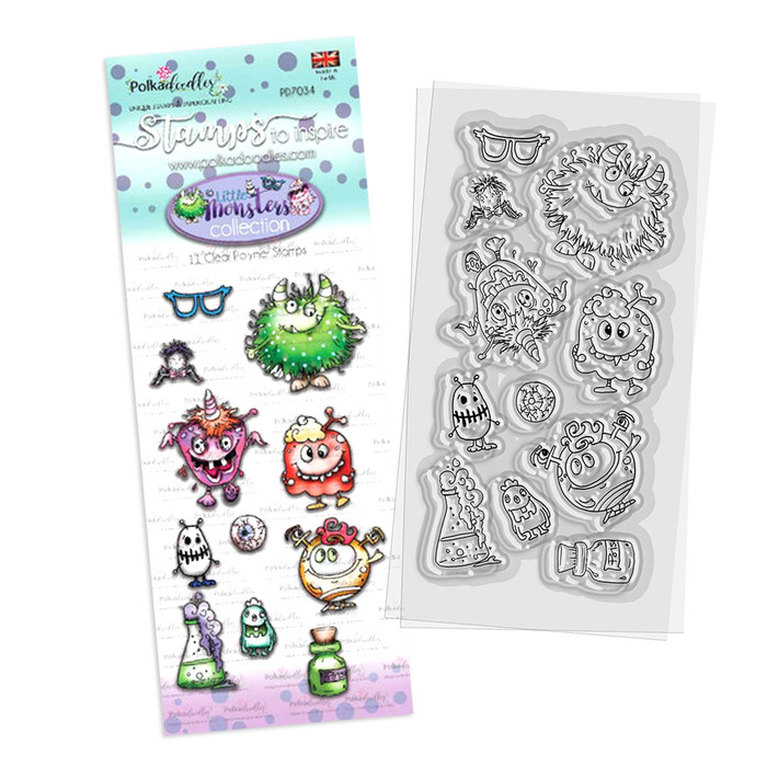 Funky Little Monsters - card making, craft, scrapbooking clear polymer stamp set