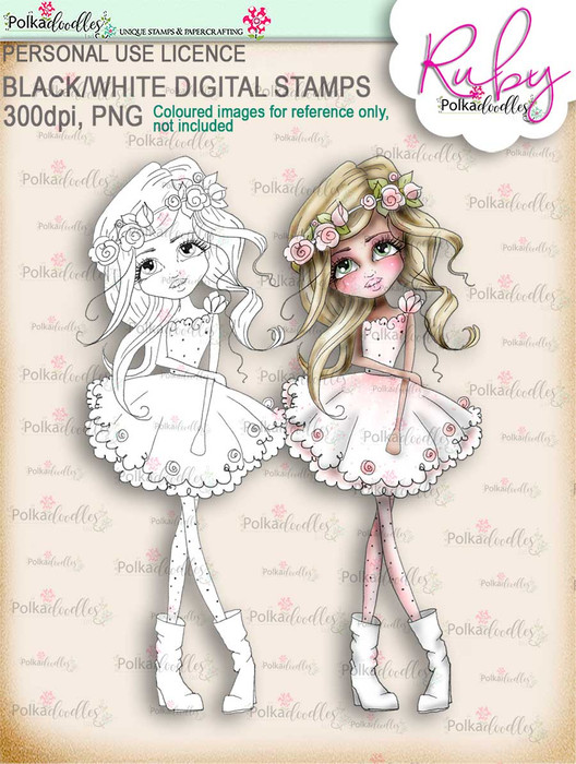 Ruby Boho Chic digi stamp printable download