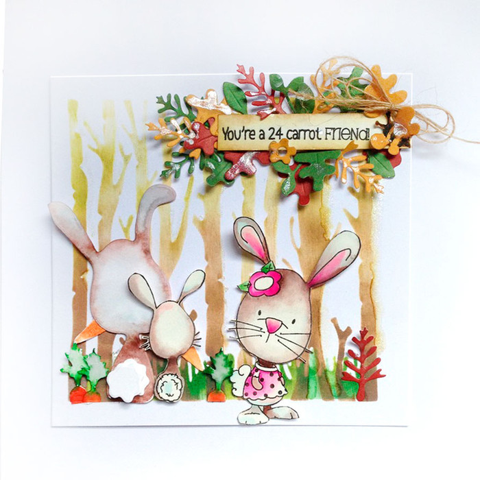 Bunny Rabbit Cottontail die set - card making craft cutter Die set