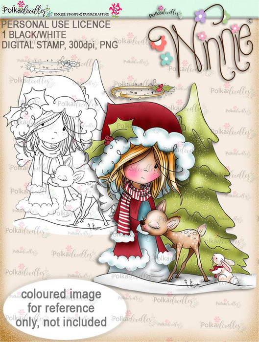 Forest Friends - Winnie Angel digital stamp download