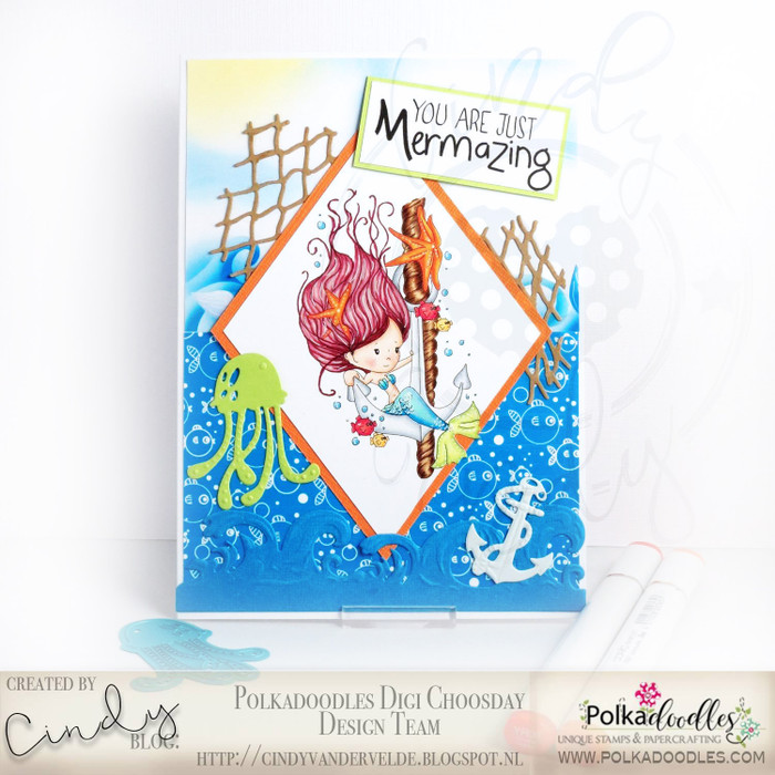 Winnie Mermaid Mermazing (precoloured)- Anchor's Away digital stamp download