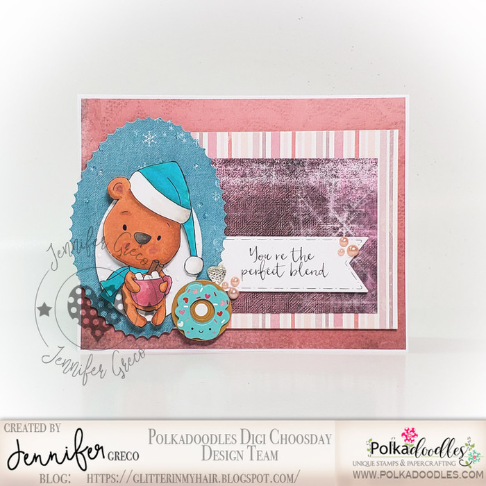 Bella Bear Hot Chocolate - Coloured - Too Cute digital papercrafting download