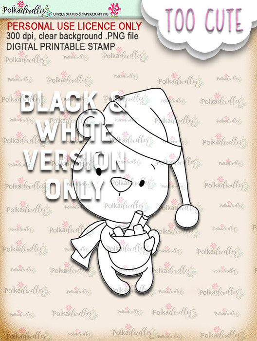Bella Bear Hot Chocolate - Too Cute digital papercrafting download