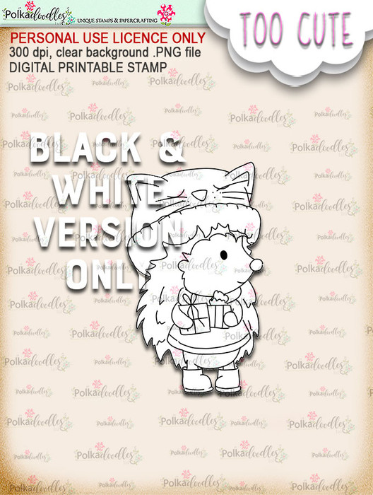 Holly Hedgehog Gifts - Too Cute digital papercrafting download