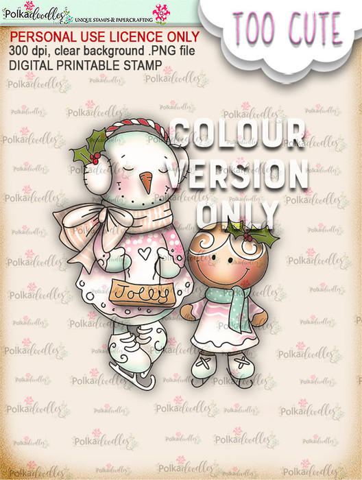 Frostella & Ginger PRECOLOURED - Too Cute digital papercrafting download
