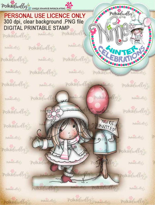 Invitation- "precoloured" Winnie winter celebration digital papercrafting download. 

We created this gorgeous printable cardmaking digi for all of you who have Winter Birthdays and Celebration handmade cards to create this year! It can be difficult to find a digital stamp which is perfect for a Christmas Holiday Celebration, so try this lovely Winnie Winter Celebrations collection! 

This is a great digital papercraft and scrapbooking download. 

Make handmade cards with this cute winter birthday celebration printable digi stamp for downloading and printing at home. Perfect for all those Winter/Holiday/Christmas birthday celebrations you have to make over the winter season.