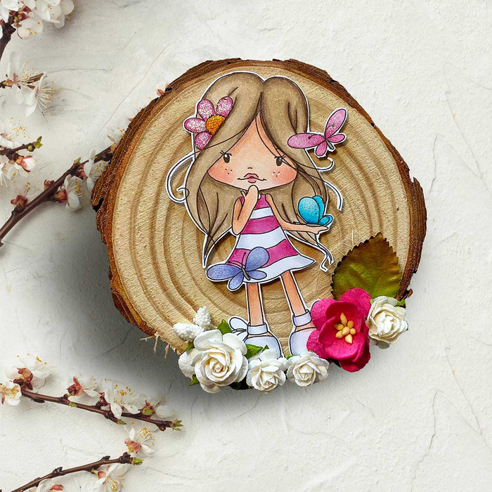 Holly Butterfly - "precoloured" digital papercrafting download