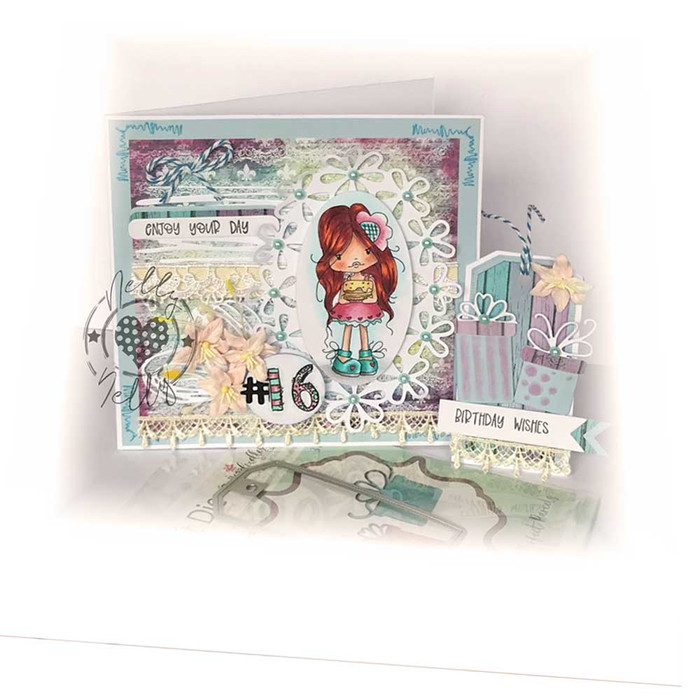 Holly Cake - "precoloured" digital papercrafting download