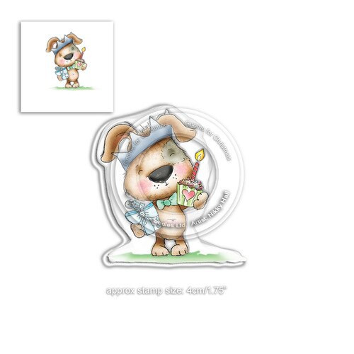 Fuzzypuff Scruff Birthday - clear Stamp set