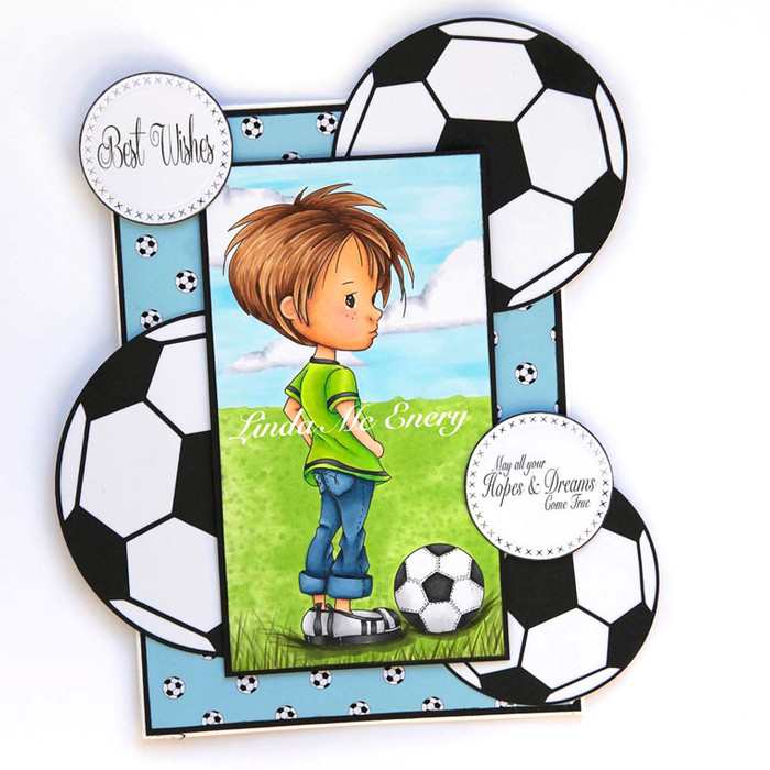 LITTLE DUDES FOOTBALL/SOCCER - Clear craft card making Stamp