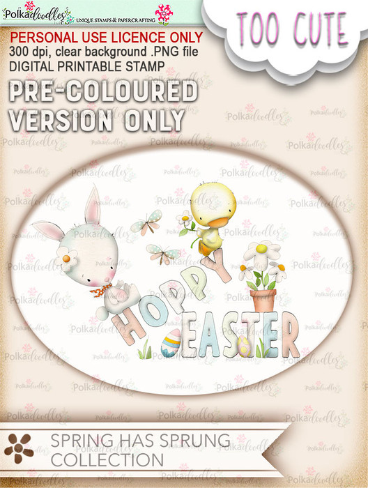 Hoppy Easter - COLOURED Printable Digital download