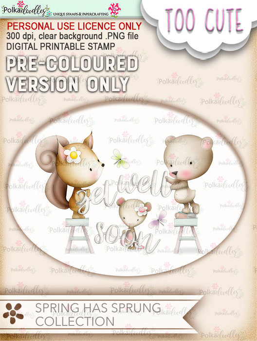 Get Well Soon - COLOURED Printable Digital download