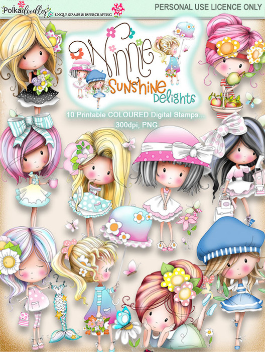 Winnie Sunshine Delights COLOUR Bundle digi scrap printable download