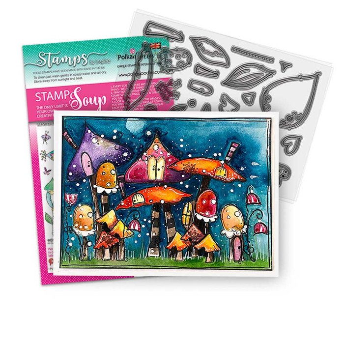 Garden Glory - Stamp Soup. 24 clear builder stamps for mixed media stamping, card making, craft, scrapbook, art junk journals