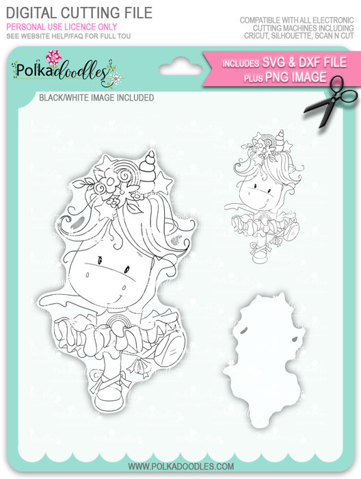 Ballet Dancing - Sparkle Unicorn digi stamp download with Cutting File