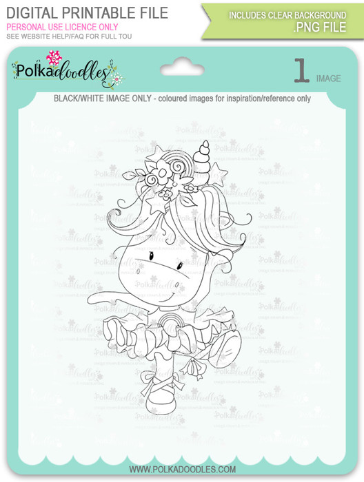 Ballet Dancing - Sparkle Unicorn digi stamp download
