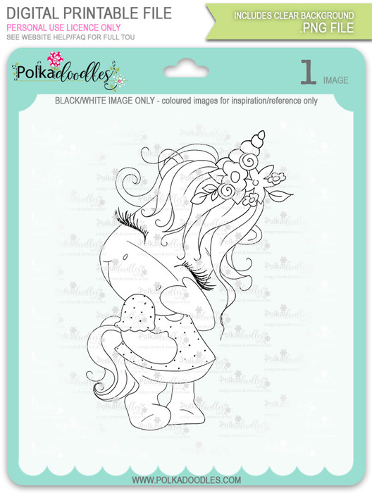 Camera Shy 1 - Sparkle Unicorn digi stamp download